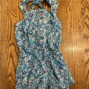 Jacadi Blue and Green Floral romper, size 3T